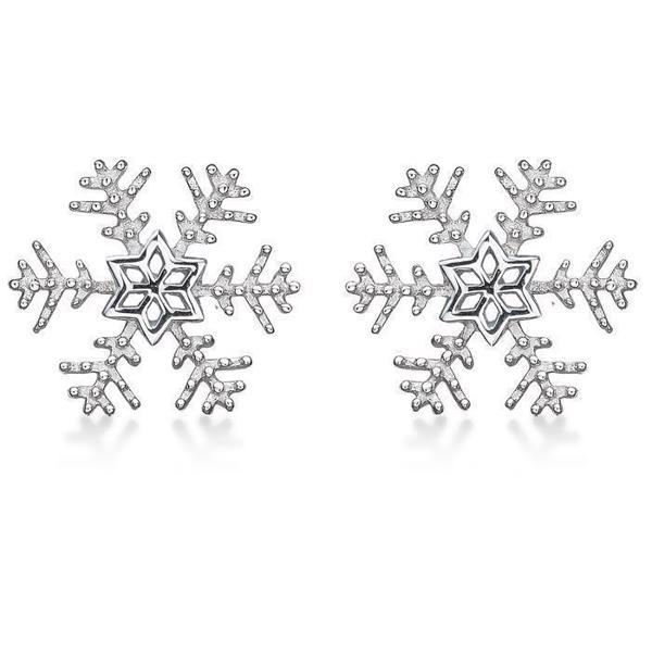 Image of blank sterling sølv øreringe Snowflake med blank overflade fra Støvring Design