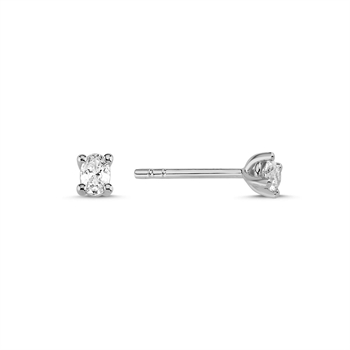 14 kt hvidguld ørestikkere, The One Oval serien fra Nuran med ialt 0,26 ct Diamant