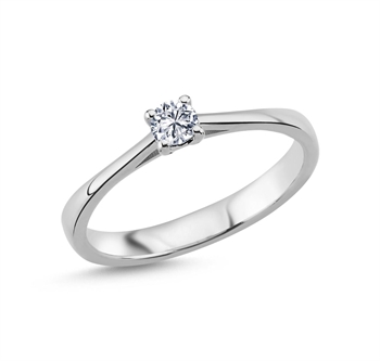 14 kt hvidguld ring, The One serien fra Nuran med ialt 0,18 ct Diamant