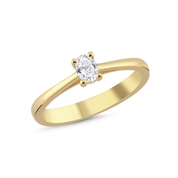 14 kt guld ring, The One Oval serien fra Nuran med ialt 0,23 ct Diamant