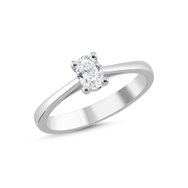 14 kt hvidguld ring, The One Oval serien fra Nuran med ialt 0,33 ct Diamant