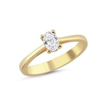 14 kt guld ring, The One Oval serien fra Nuran med ialt 0,33 ct Diamant