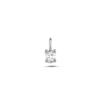 14 kt hvidguld vedhæng, The One Oval serien fra Nuran med ialt 0,13 ct Diamant