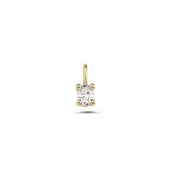 14 kt guld vedhæng, The One Oval serien fra Nuran med ialt 0,13 ct Diamant