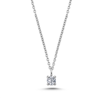 14 kt hvidguld vedhæng, The One serien fra Nuran med ialt 0,18 ct Diamant