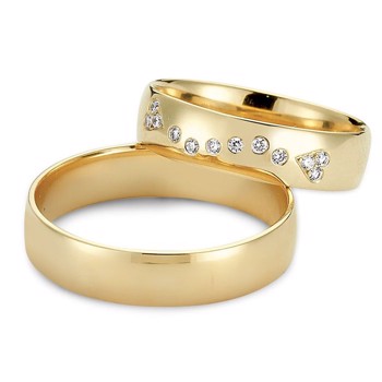 Nuran Love 8 karat guld Vielsesringe med 0,12 ct diamanter Wesselton VS i flot brillant slib