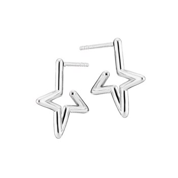 Sistie - Festlige stjerneørestikker, 16 mm, forgyldt sølv
