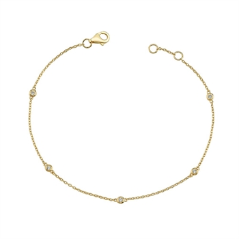 Nuran 14 kt rødguld armbånd, diamonds med blank overflade, model B1002-0125-14G