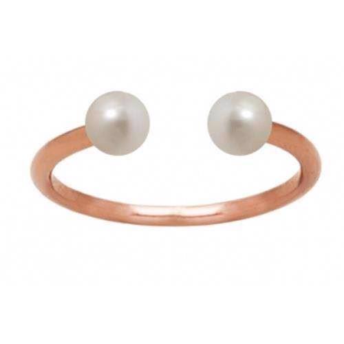 Image of rosa forgyldt sterling sølv Pearl Duo Top fingerring blank fra Zöl